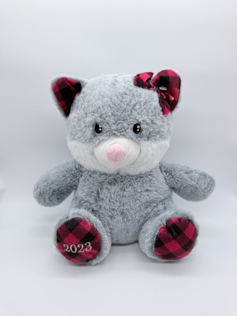 Petsmart 2023 Lucky the Gray Cat Squeaky Dog Toy Stuffed Animal Plush 12"